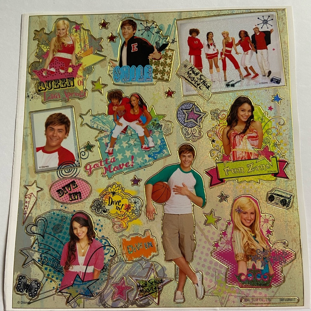 High school musical sticker sheet
